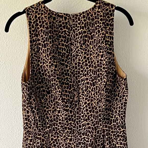 J.Crew Sleeveless Leopard Animal Print Cotton Sheath Dress Size 4 - Picture 8 of 14
